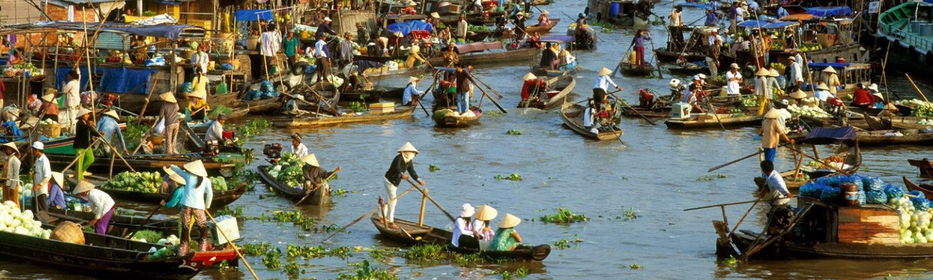 Phung Hiep floating market in Mekong Delta Vietnam