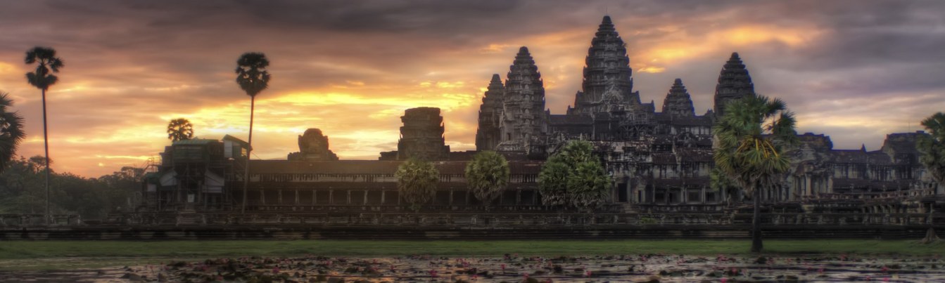 Angkor Wat in the sunset is the most marvelous scenery in Cambodia