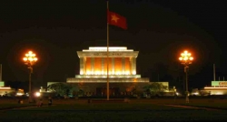 Ho Chi Minh Mausoleum at night