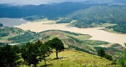 Golden lake in the area of Langbiang