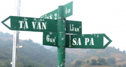 The signpost to Tavan Village