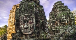 Gigantic faces in Angkor Thom, Siem Reap.