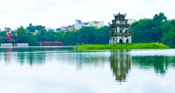 Hoan Kiem Lake is located in the center Hanoi.