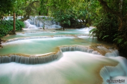 Kuang Si Waterfalls is the most famous landscape in Laos
