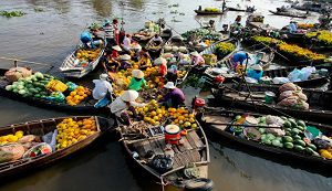 Cai Rang floating market- the biggest market in the Mekong Delta