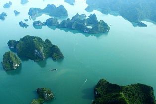 Emerald Halong Bay you can see from seaplane.