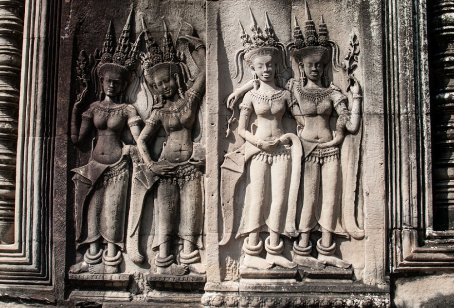 The dancer design of Angkor Wat interior