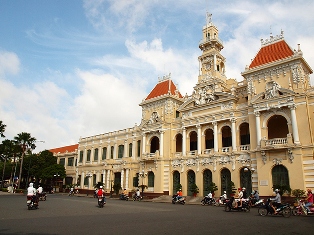 The Saigon Post Office in the center.