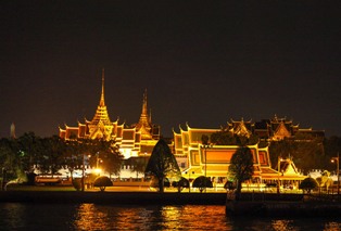 Chao Phraya River from your dinner cruise in Vietnam Thailand tour.