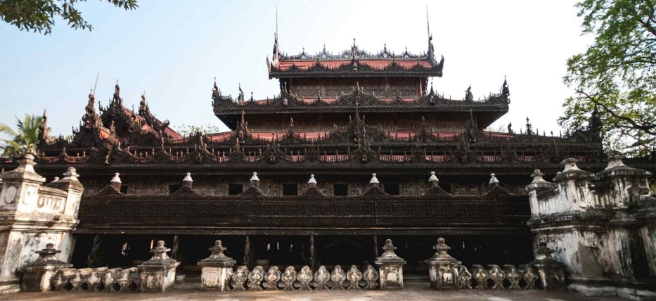 The first destination in Mandalay is an amazing woodcarvings pagoda - Shwe Nan Daw