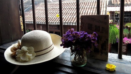 A corner of a boutique and romantic coffee shop in Hoian's Old Quarter
