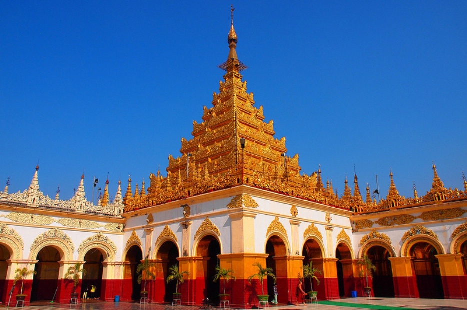 The Mahamuni Pagoda that is second sacred, only after Shwedagon in Yangon