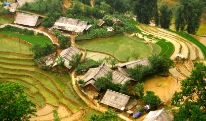 Rice terraces in Lao Chai village before the cultivating season comes