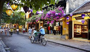 Walking along the streets in Hoi An Ancient town