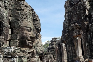 Bayon temple with the mysterious smiling faces.