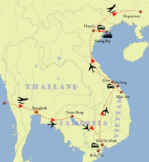 Thailand Cambodia Vietnam Itinerary 2 weeks - Exciting First Seeing