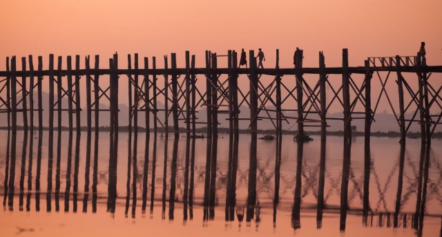 U Bein Bridge in the sunset