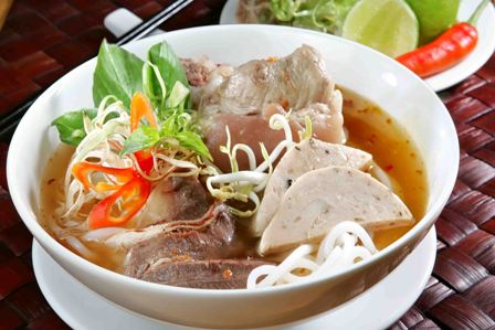 Hue noodle with beef is a popular foods with visitors in Hue.