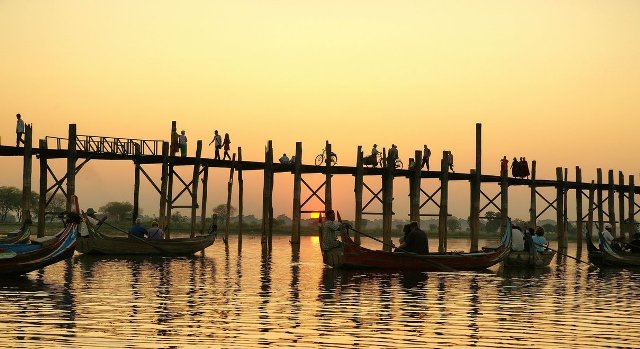 The most beguiling bridge of U Bein in Mandalay, Myanmar