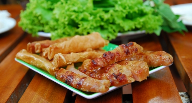 Ninh Hoa Fermented pork roll grilled