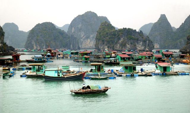 Vung Vieng fishing village with the preserved floating houses