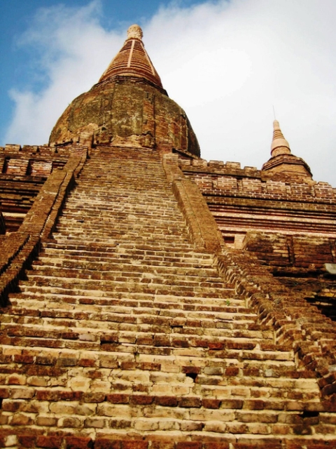 The path leading to towering Burma temple