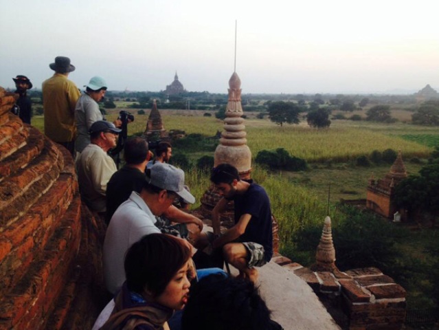 In the morning, travelers often choose the best location to admire Bagan's panorama