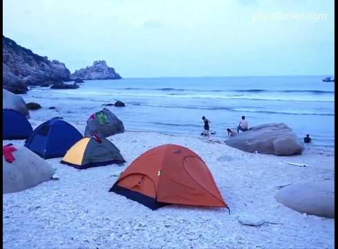 Overnight camping on the Rang beach in Van Phong Bay