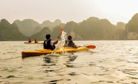 All of visitors explore Halong Bay with overnight cruises like kayaking