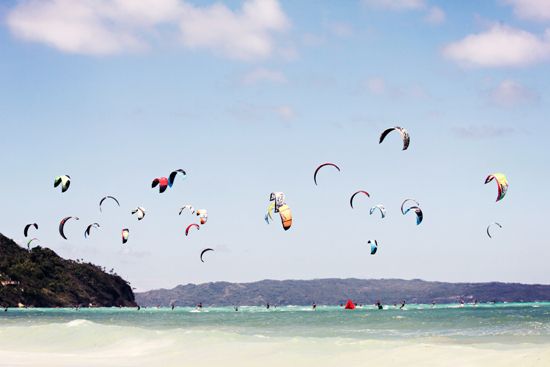 Kitesurfing is a favorite oceanic activity in Phan Thiet.