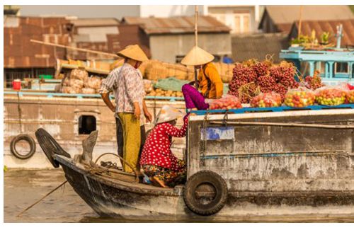 Mekong Delta under the heat of the summer.