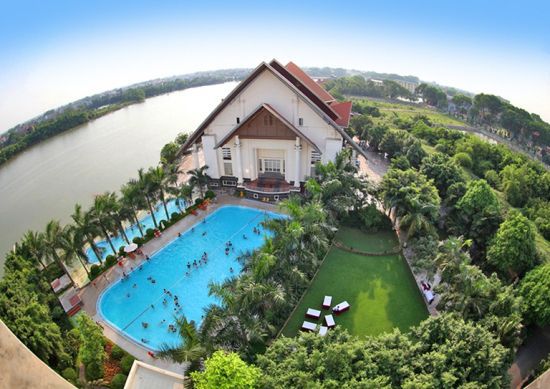 The Red River resort in Vinh Phuc looking from above