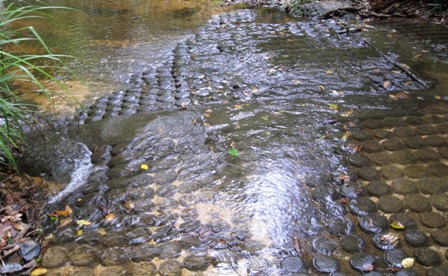 Thousand lingas on the waterfalls in Kulen Mountain