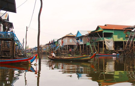 Chong Kneas Village in the flooding season