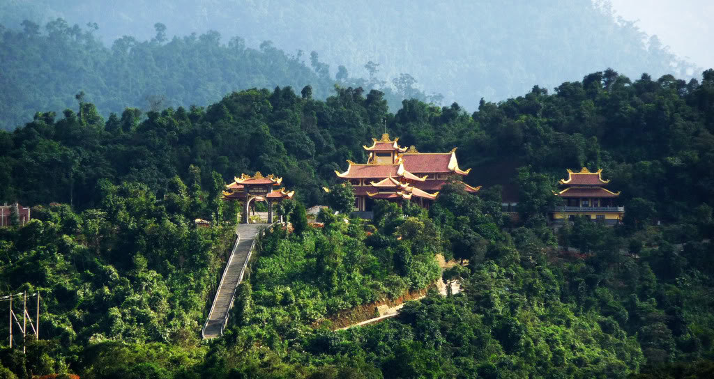 Truc Lam Zen Monastery among natural forest