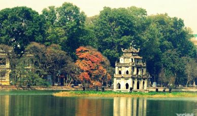 The Tortoise Tower of Hoan Kiem Lake.