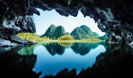 A natural karst cave in Van Long